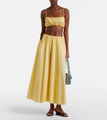 Milano striped cotton maxi skirt | Staud