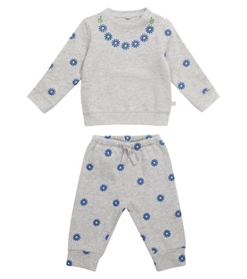 Baby floral cotton sweater and sweatpants set | Stella McCartney Kids