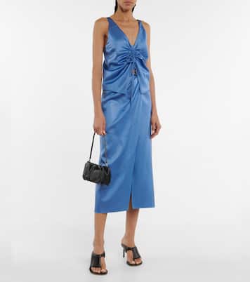 Lea satin wrap midi skirt | Nanushka
