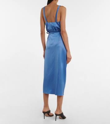 Lea satin wrap midi skirt | Nanushka