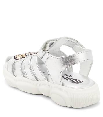 Sandalias de piel metalizada | Moschino Kids