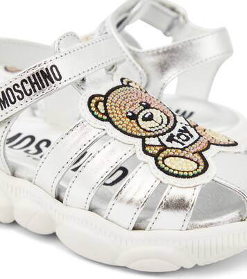 Sandalias de piel metalizada | Moschino Kids