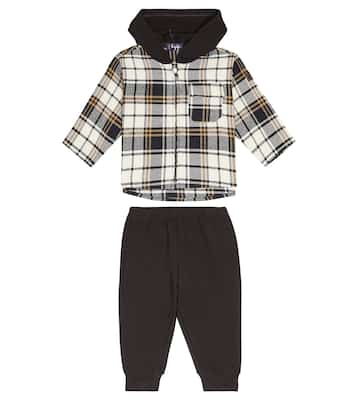 Baby checked hoodie and sweatpants set | Il Gufo