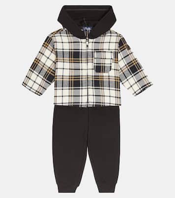 Baby checked hoodie and sweatpants set | Il Gufo