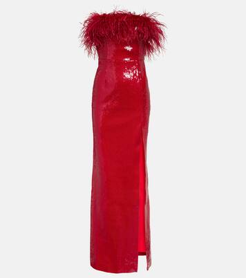 Robe Nika mit Pailletten und Federn | Rebecca Vallance