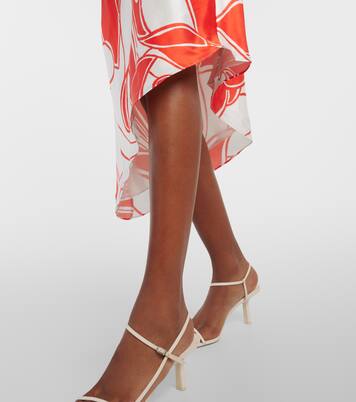 Robe midi Ramona imprimée en soie | SIR