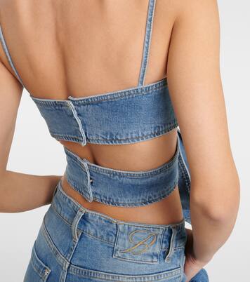 Cropped-Top aus Denim | Blumarine