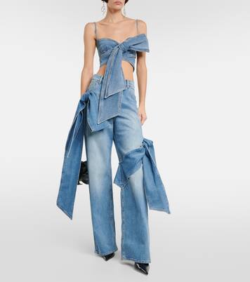 Cropped-Top aus Denim | Blumarine