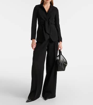 Pantalones anchos plisados de cady | Max Mara