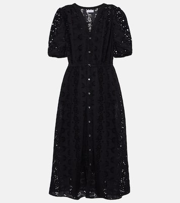 Robe midi Rorio brodée en coton | Velvet