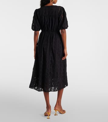 Robe midi Rorio brodée en coton | Velvet