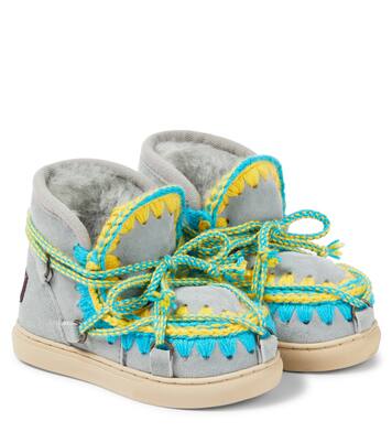 Schneestiefel aus Veloursleder mit Shearling | Mou Kids
