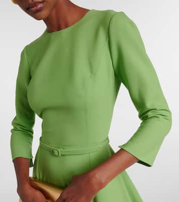 Robe midi asymétrique en laine mélangée | Oscar de la Renta