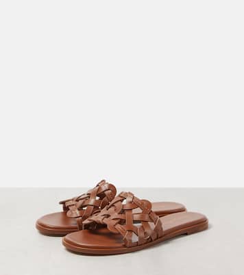Amalfi leather slides | Gianvito Rossi