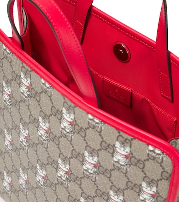 GG leather-trimmed canvas tote bag | Gucci Kids