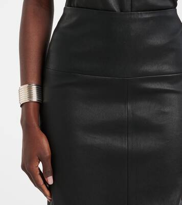 Gin leather midi skirt | Stouls