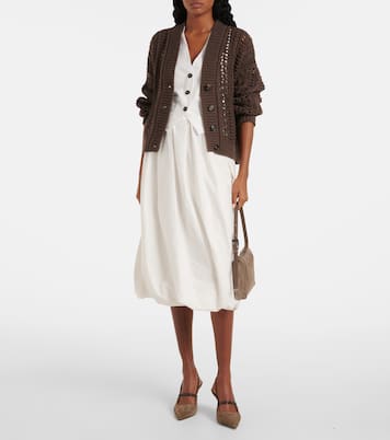 Chaleco de popelín en mezcla de algodón con Monili | Brunello Cucinelli