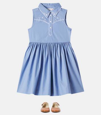 Ermance embroidered cotton poplin dress | Bonpoint