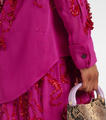 Bluse aus Chiffon mit Pailletten | Dries Van Noten
