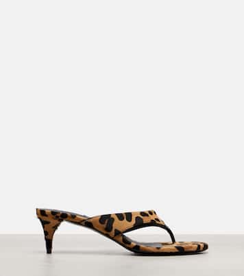 Infradito 55 calf hair thong sandals | Alaïa