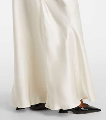 Abito lungo in raso con scollo all’americana | The Attico