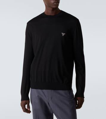 Logo virgin wool sweater | Prada