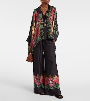 Weite Palazzo-Hose aus Seiden-Twill | La DoubleJ