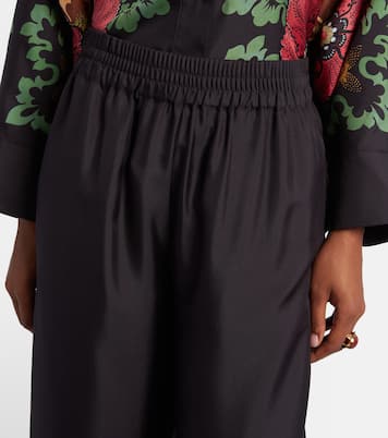 Weite Palazzo-Hose aus Seiden-Twill | La DoubleJ