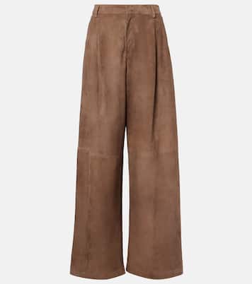 Weite High-Rise-Hose Brando aus Veloursleder | 'S Max Mara