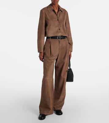 Weite High-Rise-Hose Brando aus Veloursleder | 'S Max Mara