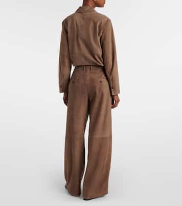 Weite High-Rise-Hose Brando aus Veloursleder | 'S Max Mara