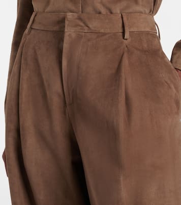 Weite High-Rise-Hose Brando aus Veloursleder | 'S Max Mara