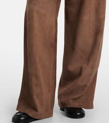 Weite High-Rise-Hose Brando aus Veloursleder | 'S Max Mara