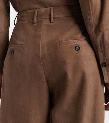 Weite High-Rise-Hose Brando aus Veloursleder | 'S Max Mara