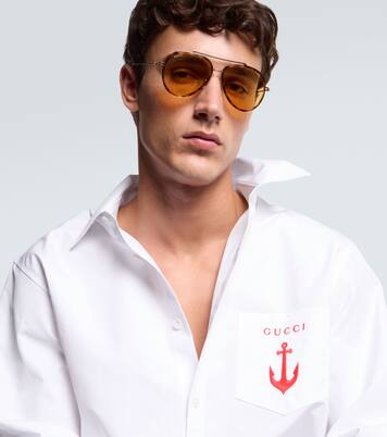 Gafas de sol de aviador con GG | Gucci