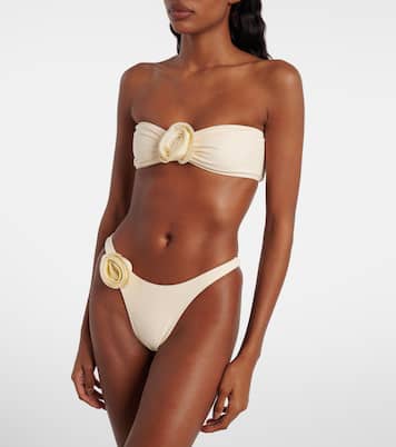 Rosette floral-appliqué bikini bottoms | Same