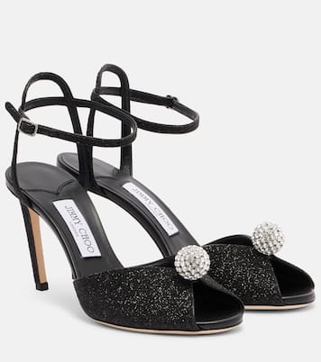 Sacora 85 glitter peep-toe sandals | Jimmy Choo
