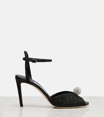 Sacora 85 glitter peep-toe sandals | Jimmy Choo