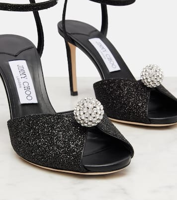 Sacora 85 glitter peep-toe sandals | Jimmy Choo