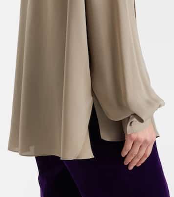 Tie-neck silk georgette blouse | Tom Ford