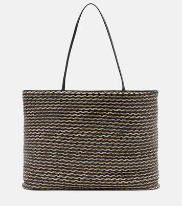 Beau Large leather-trimmed raffia tote bag | The Row