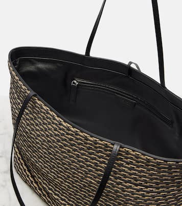 Beau Large leather-trimmed raffia tote bag | The Row