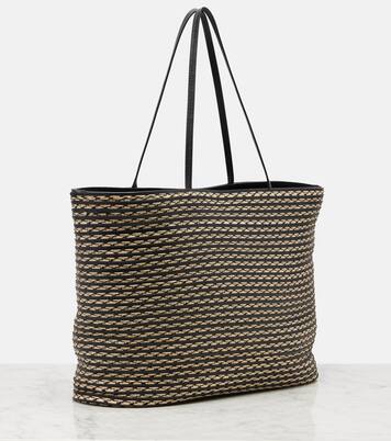 Beau Large leather-trimmed raffia tote bag | The Row