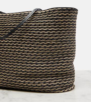 Beau Large leather-trimmed raffia tote bag | The Row