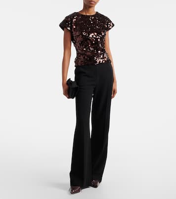 Bow-detail sequined open-back top | Ganni