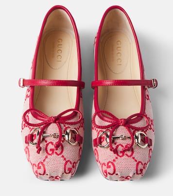 Mary-Jane-Ballerinas GG Horsebit aus Canvas | Gucci Kids