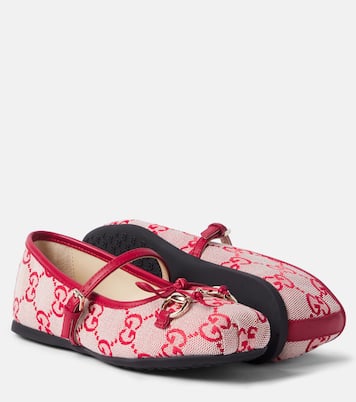 Mary-Jane-Ballerinas GG Horsebit aus Canvas | Gucci Kids