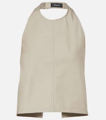 Halterneck cotton-blend top | Wardrobe.NYC