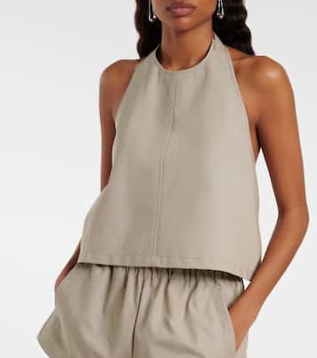 Halterneck cotton-blend top | Wardrobe.NYC