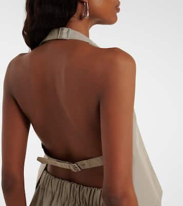 Halterneck cotton-blend top | Wardrobe.NYC